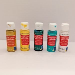 5 bottles of acrylic paint